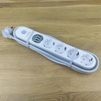 Сетевой фильтр LDNIO SE4432 4 Socket 4USB 2500W 3.4A 2.0m White